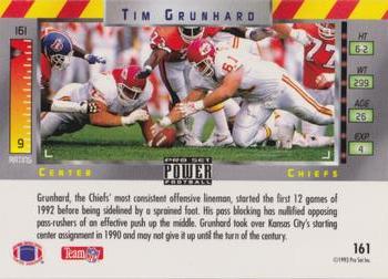 1993 Pro Set Power - Gold #161 Tim Grunhard Back