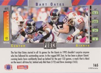 1993 Pro Set Power - Gold #165 Bart Oates Back