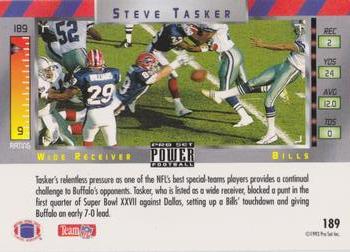 1993 Pro Set Power - Gold #189 Steve Tasker Back
