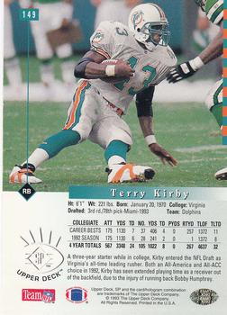 1993 SP #149 Terry Kirby Back