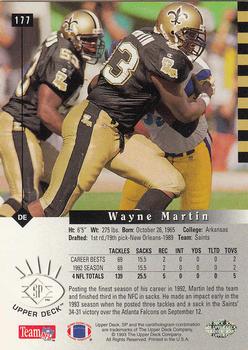 1993 SP #177 Wayne Martin Back