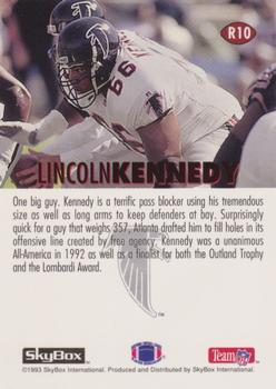 1993 SkyBox Impact - 1993 NFL Draft Picks Exchange #R10 Lincoln Kennedy Back