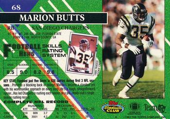 1993 Stadium Club - Members Only #68 Marion Butts Back
