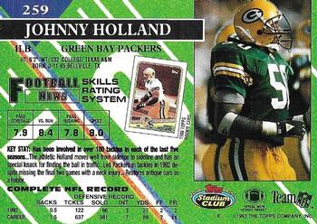 1993 Stadium Club - Members Only #259 Johnny Holland Back