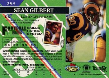 1993 Stadium Club - Members Only #285 Sean Gilbert Back