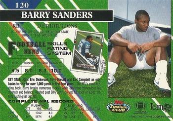 1993 Stadium Club - Super Teams Division Winners #120 Barry Sanders Back