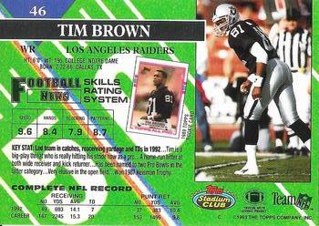 1993 Stadium Club - Super Bowl XXVIII Super Teams Exchange #46 Tim Brown Back