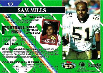 1993 Stadium Club - Super Bowl XXVIII Super Teams Exchange #63 Sam Mills Back