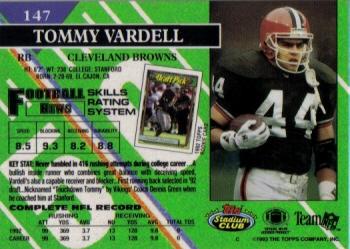 1993 Stadium Club #147 Tommy Vardell Back