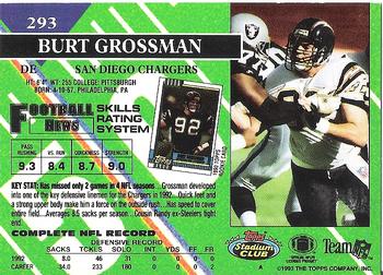 1993 Stadium Club #293 Burt Grossman Back