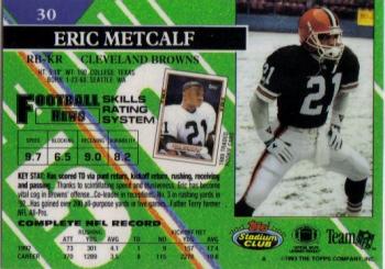 1993 Stadium Club #30 Eric Metcalf Back