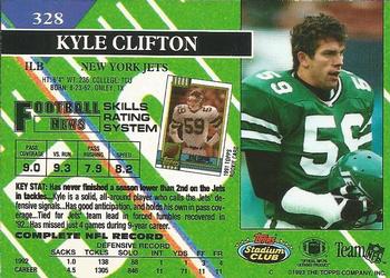 1993 Stadium Club #328 Kyle Clifton Back