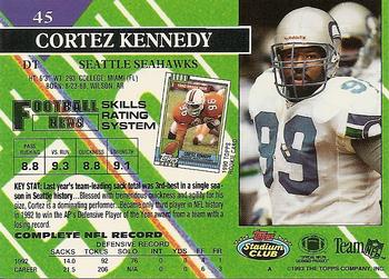 1993 Stadium Club #45 Cortez Kennedy Back