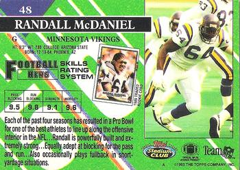 1993 Stadium Club #48 Randall McDaniel Back