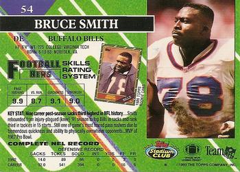 1993 Stadium Club #54 Bruce Smith Back
