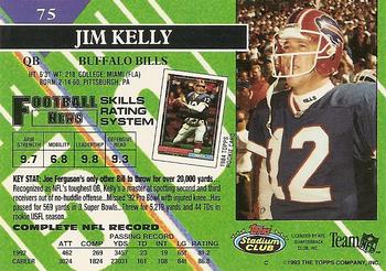 1993 Stadium Club #75 Jim Kelly Back