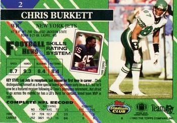 1993 Stadium Club #2 Chris Burkett Back