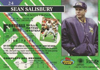 1993 Stadium Club #24 Sean Salisbury Back