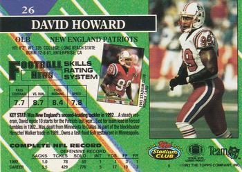 1993 Stadium Club #26 David Howard Back