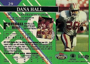 1993 Stadium Club #29 Dana Hall Back