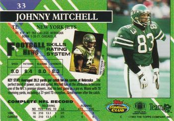1993 Stadium Club #33 Johnny Mitchell Back