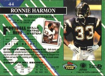 1993 Stadium Club #44 Ronnie Harmon Back