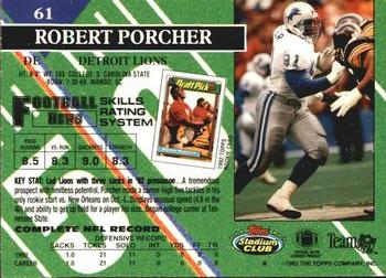 1993 Stadium Club #61 Robert Porcher Back