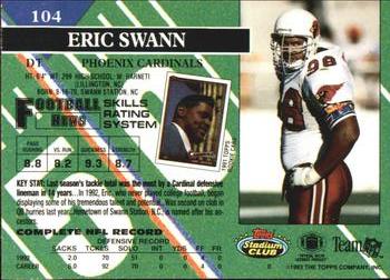 1993 Stadium Club #104 Eric Swann Back