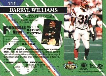 1993 Stadium Club #111 Darryl Williams Back