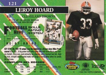 1993 Stadium Club #121 Leroy Hoard Back