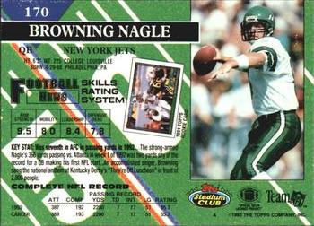 1993 Stadium Club #170 Browning Nagle Back