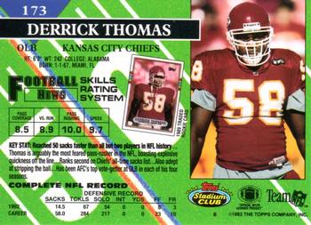 1993 Stadium Club #173 Derrick Thomas Back