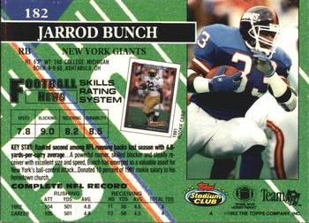 1993 Stadium Club #182 Jarrod Bunch Back