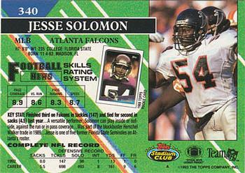 1993 Stadium Club #340 Jesse Solomon Back
