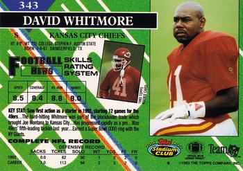 1993 Stadium Club #343 David Whitmore Back