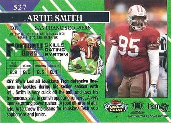 1993 Stadium Club #527 Artie Smith Back