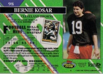 1993 Stadium Club #98 Bernie Kosar Back