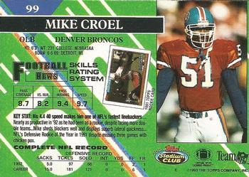 1993 Stadium Club #99 Mike Croel Back