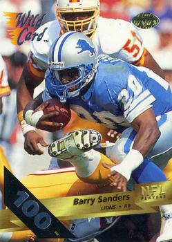 1993 Wild Card - 100 Stripe #124 Barry Sanders Front