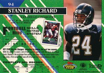 1993 Stadium Club - First Day Production/Issue #94 Stanley Richard Back