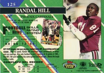 1993 Stadium Club - First Day Production/Issue #125 Randal Hill Back