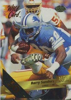 1993 Wild Card - 50 Stripe #124 Barry Sanders Front