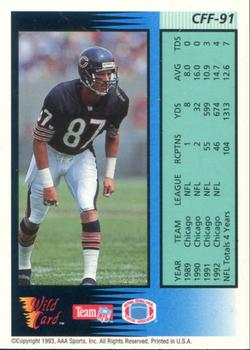 1993 Wild Card - Field Force #CFF-91 Tom Waddle Back