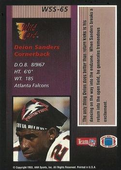 1993 Wild Card - Stat Smashers #WSS-65 Deion Sanders Back