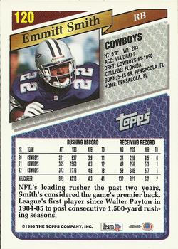 1993 Topps #120 Emmitt Smith Back