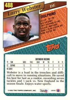 1993 Topps #488 Larry Webster Back