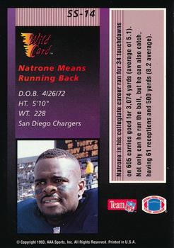 1993 Wild Card - Stat Smashers Rookies Gold #SS-14 Natrone Means Back