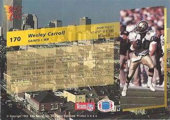 1993 Wild Card Superchrome #170 Wesley Carroll Back