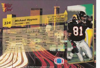 1993 Wild Card Superchrome #224 Michael Haynes Back