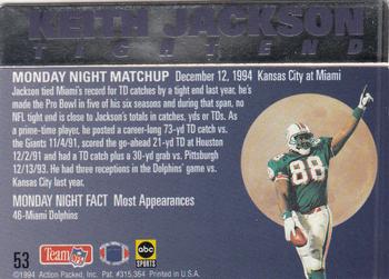 1994 Action Packed Monday Night Football #53 Keith Jackson Back